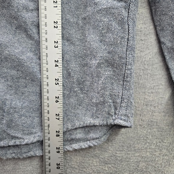 Abercrombie & Fitch Men Button Up Shirt Medium Gray Flannel Pockets Long Sleeve - Picture 3 of 7